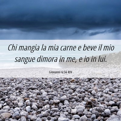Picture 06 - Giovanni 6:56 RIV - Chi mangia la mia carne e beve il mio sangue - Bible Verse Picture