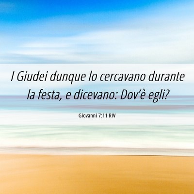 Picture 06 - Giovanni 7:11 RIV - I Giudei dunque lo cercavano durante la festa, e - Bible Verse Picture