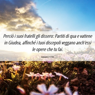 Picture 06 - Giovanni 7:3 RIV - Perciò i suoi fratelli gli dissero: Partiti di - Bible Verse Picture