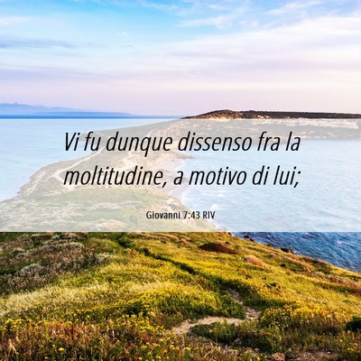 Picture 06 - Giovanni 7:43 RIV - Vi fu dunque dissenso fra la moltitudine, a - Bible Verse Picture