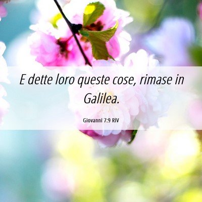 Picture 06 - Giovanni 7:9 RIV - E dette loro queste cose, rimase in - Bible Verse Picture