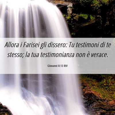 Picture 06 - Giovanni 8:13 RIV - Allora i Farisei gli dissero: Tu testimoni di te - Bible Verse Picture