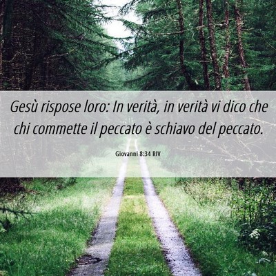Picture 06 - Giovanni 8:34 RIV - Gesù rispose loro: In verità, in verità vi - Bible Verse Picture