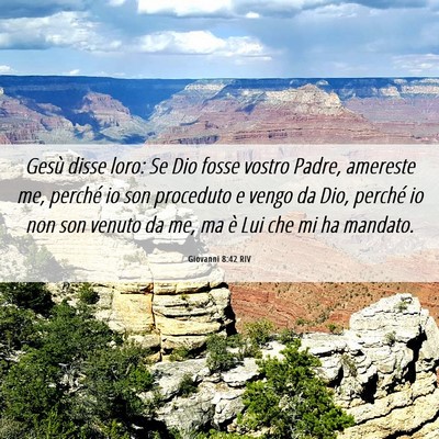 Picture 06 - Giovanni 8:42 RIV - Gesù disse loro: Se Dio fosse vostro Padre, - Bible Verse Picture