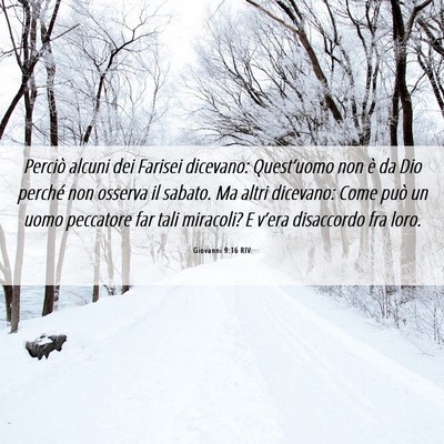 Picture 06 - Giovanni 9:16 RIV - Perciò alcuni dei Farisei dicevano: Quest’uomo - Bible Verse Picture