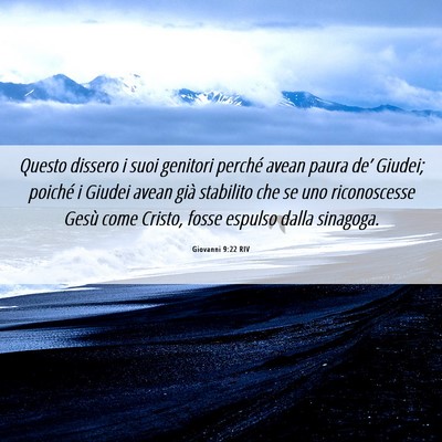 Picture 06 - Giovanni 9:22 RIV - Questo dissero i suoi genitori perché avean - Bible Verse Picture
