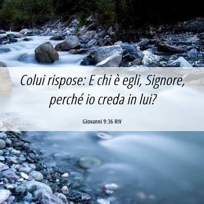 Picture 06 - Giovanni 9:36 RIV - Colui rispose: E chi è egli, Signore, perché io - Bible Verse Picture