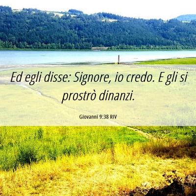Picture 06 - Giovanni 9:38 RIV - Ed egli disse: Signore, io credo. E gli si - Bible Verse Picture