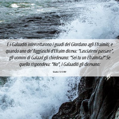 Picture 06 - Giudici 12:5 RIV - E i Galaaditi intercettarono i guadi del Giordano - Bible Verse Picture