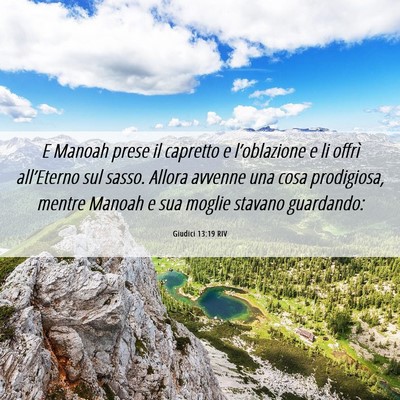 Picture 06 - Giudici 13:19 RIV - E Manoah prese il capretto e l’oblazione e li - Bible Verse Picture