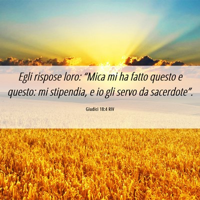 Picture 06 - Giudici 18:4 RIV - Egli rispose loro: “Mica mi ha fatto questo e - Bible Verse Picture