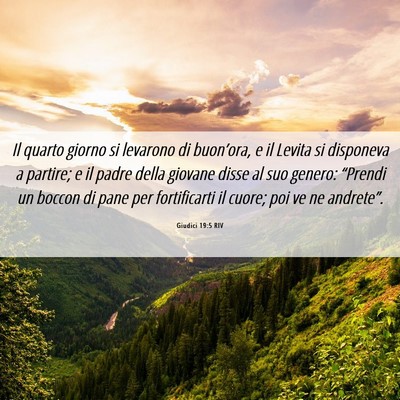 Picture 06 - Giudici 19:5 RIV - Il quarto giorno si levarono di buon’ora, e il - Bible Verse Picture