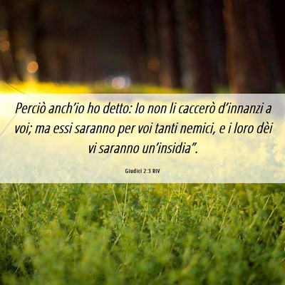 Picture 06 - Giudici 2:3 RIV - Perciò anch’io ho detto: Io non li caccerò - Bible Verse Picture