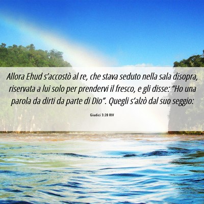 Picture 06 - Giudici 3:20 RIV - Allora Ehud s’accostò al re, che stava seduto - Bible Verse Picture