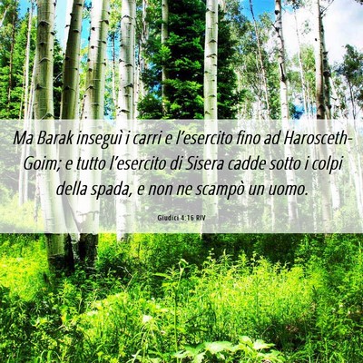 Picture 06 - Giudici 4:16 RIV - Ma Barak inseguì i carri e l’esercito fino ad - Bible Verse Picture