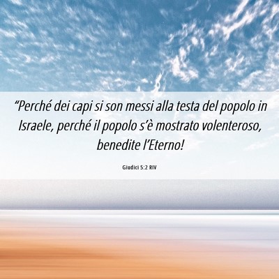 Picture 06 - Giudici 5:2 RIV - “Perché dei capi si son messi alla testa del - Bible Verse Picture