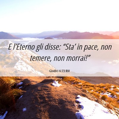 Picture 06 - Giudici 6:23 RIV - E l’Eterno gli disse: “Sta’ in pace, non - Bible Verse Picture