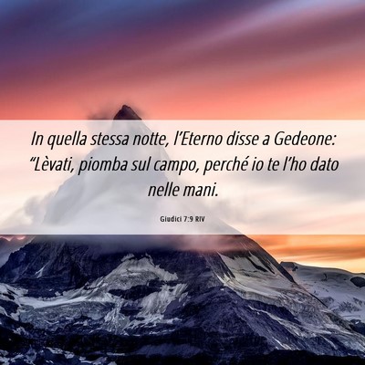 Picture 06 - Giudici 7:9 RIV - In quella stessa notte, l’Eterno disse a - Bible Verse Picture