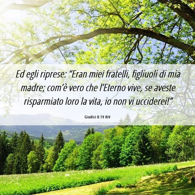 Picture 06 - Giudici 8:19 RIV - Ed egli riprese: “Eran miei fratelli, figliuoli - Bible Verse Picture