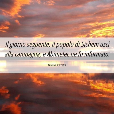 Picture 06 - Giudici 9:42 RIV - Il giorno seguente, il popolo di Sichem uscì - Bible Verse Picture