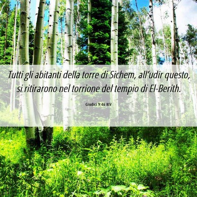 Picture 06 - Giudici 9:46 RIV - Tutti gli abitanti della torre di Sichem, - Bible Verse Picture