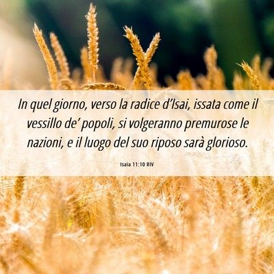 Picture 06 - Isaia 11:10 RIV - In quel giorno, verso la radice d’Isai, issata - Bible Verse Picture