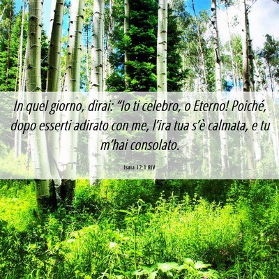 Picture 06 - Isaia 12:1 RIV - In quel giorno, dirai: “Io ti celebro, o - Bible Verse Picture