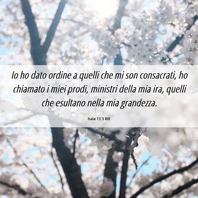 Picture 06 - Isaia 13:3 RIV - Io ho dato ordine a quelli che mi son consacrati, - Bible Verse Picture