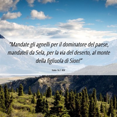 Picture 06 - Isaia 16:1 RIV - “Mandate gli agnelli per il dominatore del - Bible Verse Picture