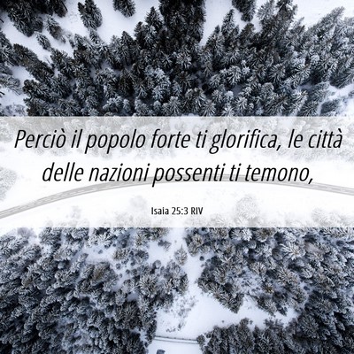Picture 06 - Isaia 25:3 RIV - Perciò il popolo forte ti glorifica, le città - Bible Verse Picture