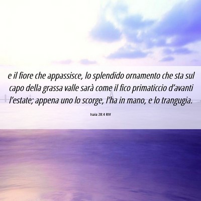 Picture 06 - Isaia 28:4 RIV - e il fiore che appassisce, lo splendido ornamento - Bible Verse Picture