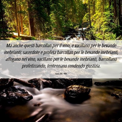 Picture 06 - Isaia 28:7 RIV - Ma anche questi barcollan per il vino, e - Bible Verse Picture
