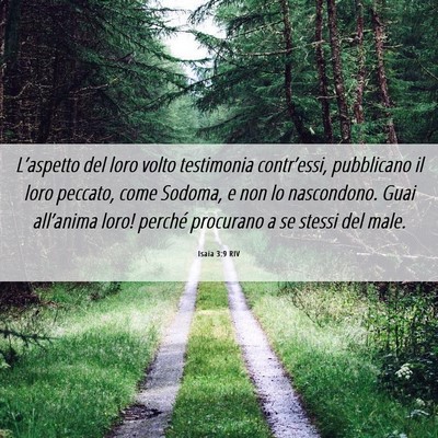 Picture 06 - Isaia 3:9 RIV - L’aspetto del loro volto testimonia - Bible Verse Picture