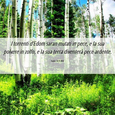 Picture 06 - Isaia 34:9 RIV - I torrenti d’Edom saran mutati in pece, e la - Bible Verse Picture
