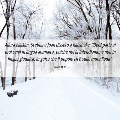 Picture 06 - Isaia 36:11 RIV - Allora Eliakim, Scebna e Joah dissero a Rabshake: - Bible Verse Picture