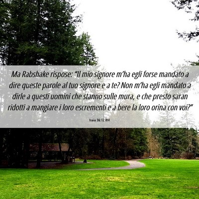 Picture 06 - Isaia 36:12 RIV - Ma Rabshake rispose: “Il mio signore m’ha - Bible Verse Picture
