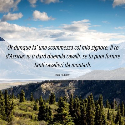 Picture 06 - Isaia 36:8 RIV - Or dunque fa’ una scommessa col mio signore, il - Bible Verse Picture