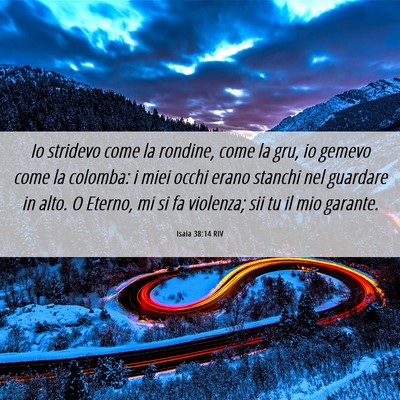Picture 06 - Isaia 38:14 RIV - Io stridevo come la rondine, come la gru, io - Bible Verse Picture