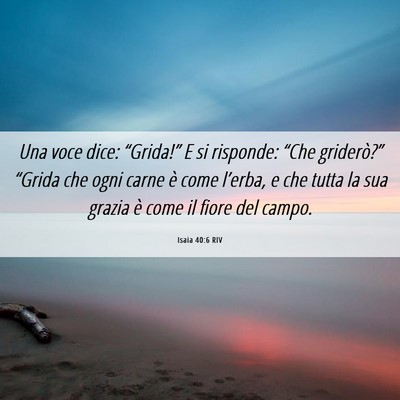 Picture 06 - Isaia 40:6 RIV - Una voce dice: “Grida!” E si risponde: “Che - Bible Verse Picture