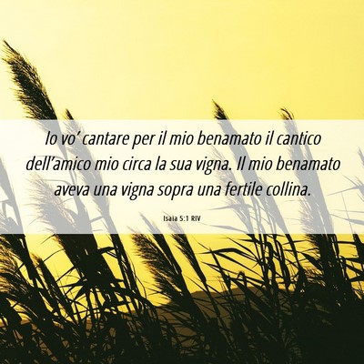 Picture 06 - Isaia 5:1 RIV - Io vo’ cantare per il mio benamato il cantico - Bible Verse Picture