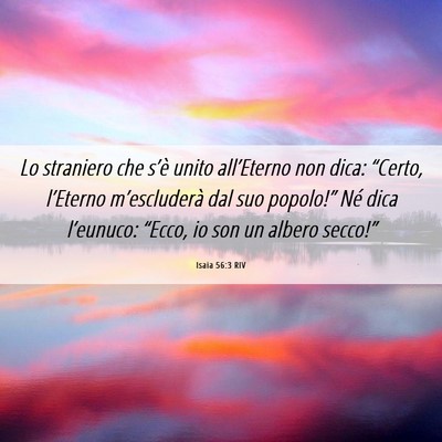 Picture 06 - Isaia 56:3 RIV - Lo straniero che s’è unito all’Eterno non - Bible Verse Picture