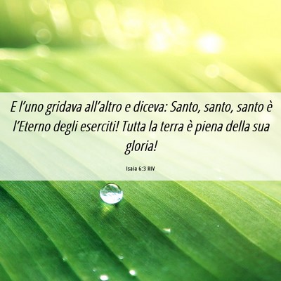 Picture 06 - Isaia 6:3 RIV - E l’uno gridava all’altro e diceva: Santo, - Bible Verse Picture