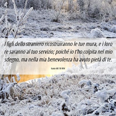 Picture 06 - Isaia 60:10 RIV - I figli dello straniero ricostruiranno le tue - Bible Verse Picture