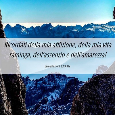 Picture 06 - Lamentazioni 3:19 RIV - Ricordati della mia afflizione, della mia vita - Bible Verse Picture
