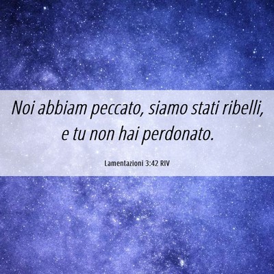 Picture 06 - Lamentazioni 3:42 RIV - Noi abbiam peccato, siamo stati ribelli, e tu non - Bible Verse Picture