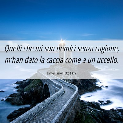 Picture 06 - Lamentazioni 3:52 RIV - Quelli che mi son nemici senza cagione, m’han - Bible Verse Picture