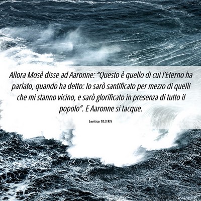Picture 06 - Levitico 10:3 RIV - Allora Mosè disse ad Aaronne: “Questo è - Bible Verse Picture