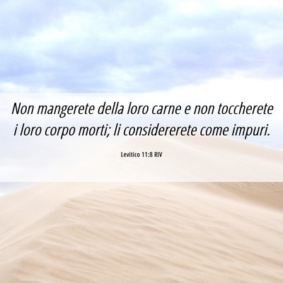 Picture 06 - Levitico 11:8 RIV - Non mangerete della loro carne e non toccherete i - Bible Verse Picture