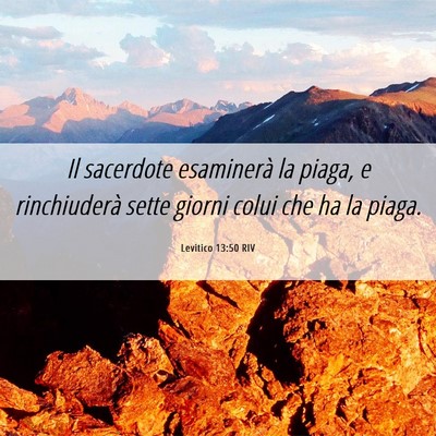 Picture 06 - Levitico 13:50 RIV - Il sacerdote esaminerà la piaga, e rinchiuderà - Bible Verse Picture