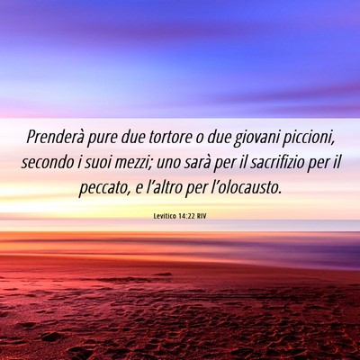 Picture 06 - Levitico 14:22 RIV - Prenderà pure due tortore o due giovani - Bible Verse Picture
